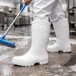 Bota de PVC Bico Aço Cano Longo 32cm Branca Com Forro Solado Antiderrapante Marluvas 100AWORKF CA BR A C.A 48255