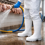 Bota de PVC Bico Aço Cano Longo 32cm Branca Com Forro Solado Antiderrapante Marluvas 100AWORKF CA BR A C.A 48255