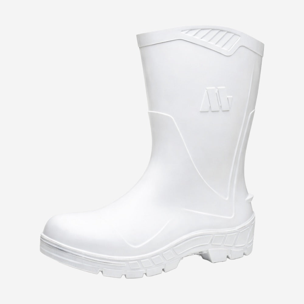 Bota de PVC Bico Aço Cano Médio 25cm Branca Com Forro Solado Antiderrapante Marluvas 100AWORKF CM BR A C.A 48257