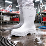 Bota de PVC Bico Aço Cano Médio 25cm Branca Com Forro Solado Antiderrapante Marluvas 100AWORKF CM BR A C.A 48257