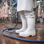 Bota de PVC Bico Aço Cano Médio 25cm Branca Com Forro Solado Antiderrapante Marluvas 100AWORKF CM BR A C.A 48257