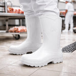 Bota de PVC Bico Aço Cano Médio 25cm Branca Com Forro Solado Antiderrapante Marluvas 100AWORKF CM BR A C.A 48257