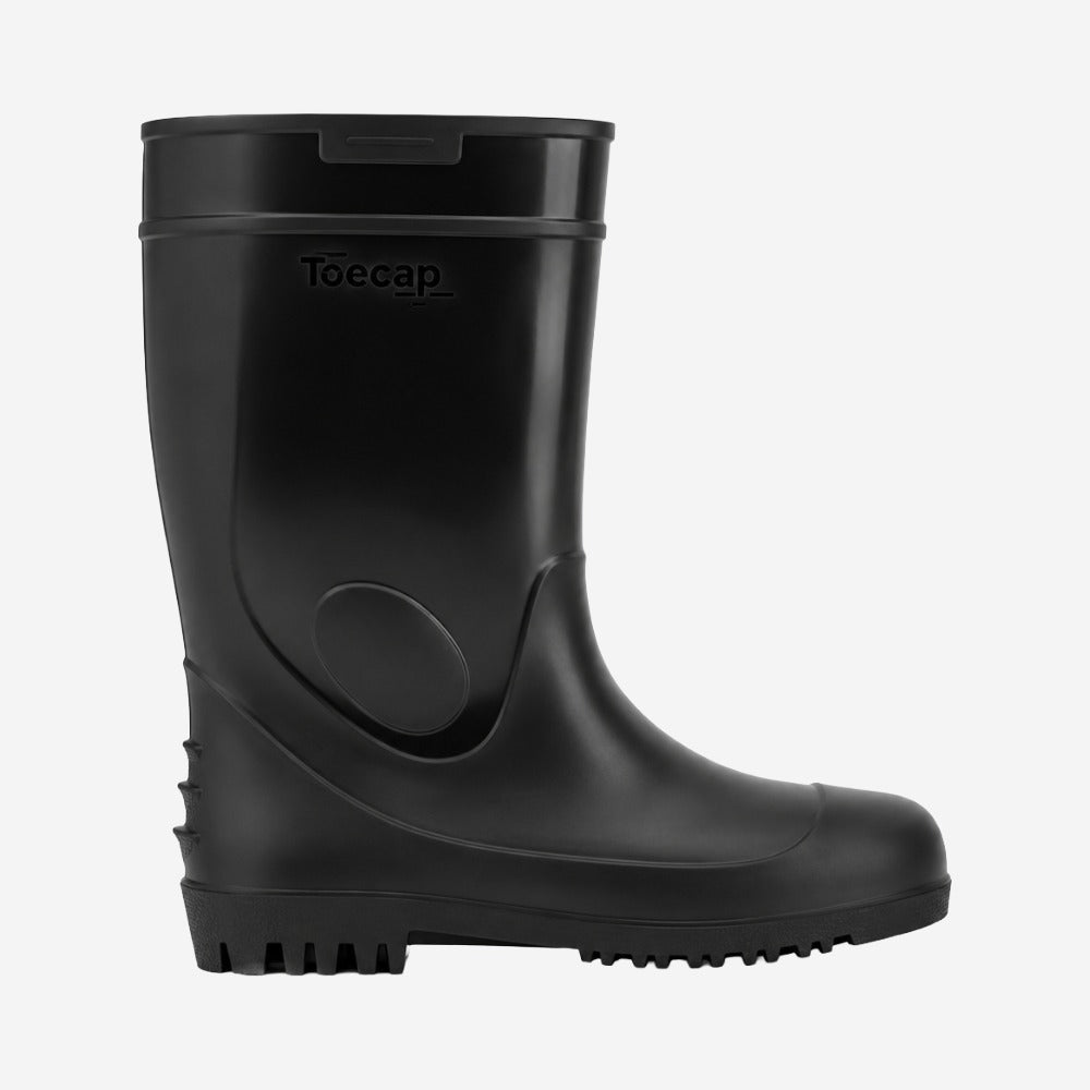 Bota de PVC Bico e Palmilha Aço Cano Longo 31cm Preta Com Forro Solado Antiderrapante Innpro Toecap C.A 51118