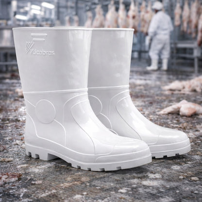 Bota de PVC Cano Curto 24,8cm Branca Com Forro Solado Antiderrapante Vulcabras BPCC12 C.A 36939