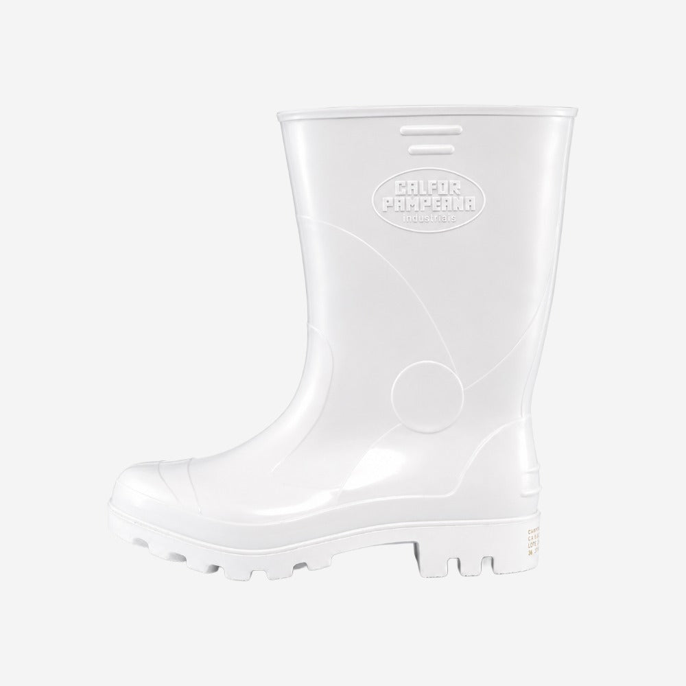 Bota de PVC Cano Curto 25cm Branca Com Forro Solado Antiderrapante Calfor Pampeana Maxigrip 5 CCBG3 C5 C.A 40921