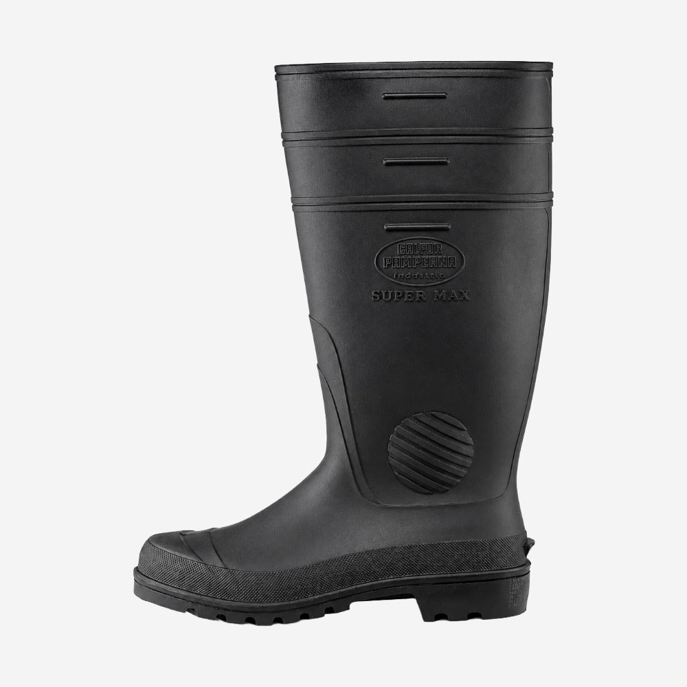 Bota de PVC Cano Extra Longo 37cm Preta Solado Antiderrapante Calfor Supermax CELSF503 C.A 28490