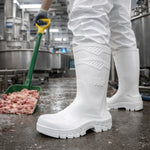 Bota de PVC Cano Longo 32cm Branca Com Forro Solado Antiderrapante Marluvas 100AWORKF CA BR C.A 40754