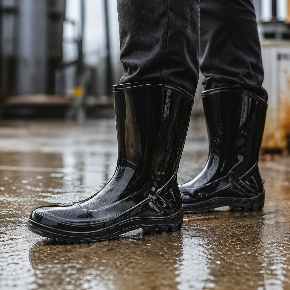 Bota de PVC Cano Médio 25cm Preta Solado Antiderrapante Marluvas 110VFLEX PR C.A 42291