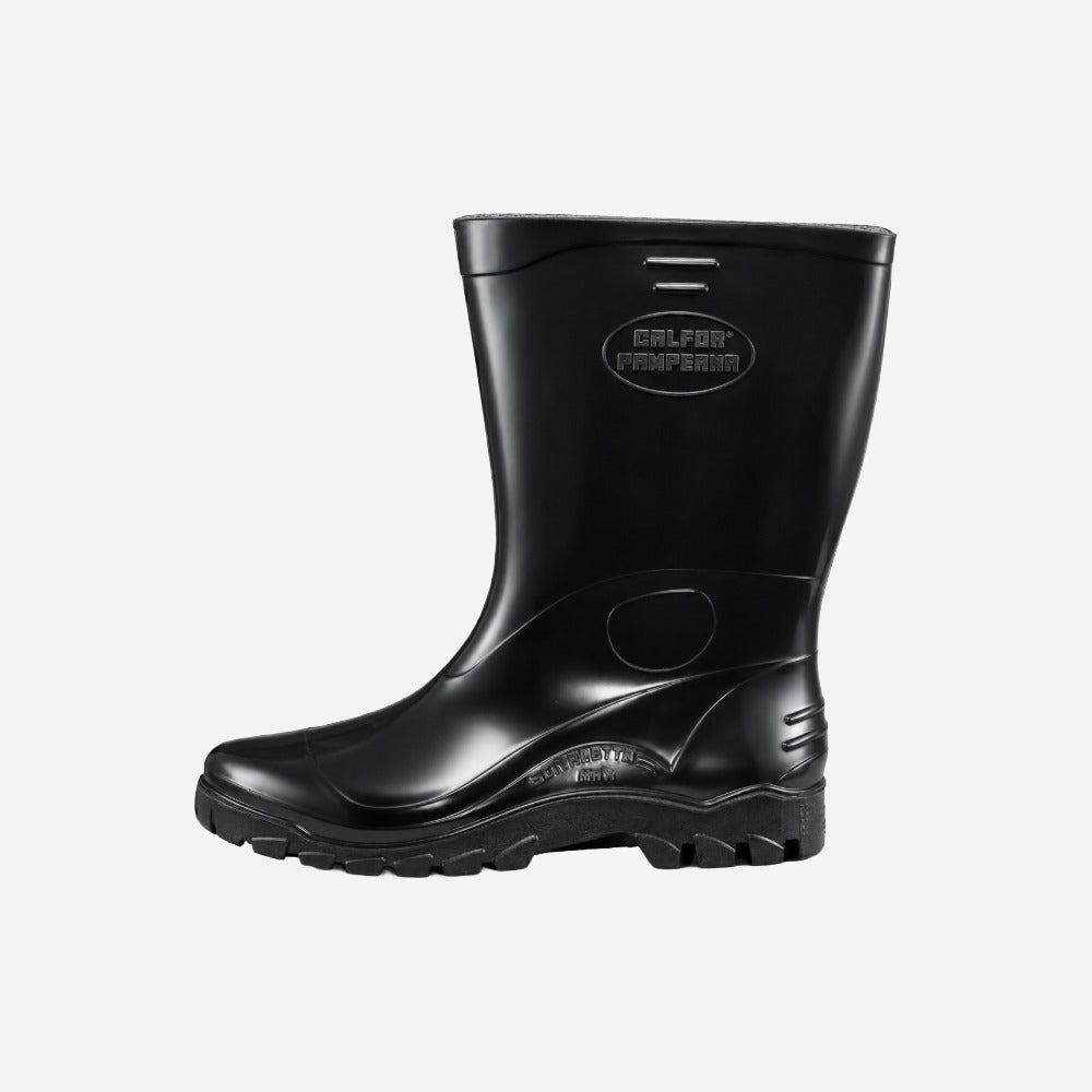 Bota de PVC Cano Médio 26,5cm Preta Com Forro Solado Antiderrapante Calfor Stivaletto Max C.A 44617