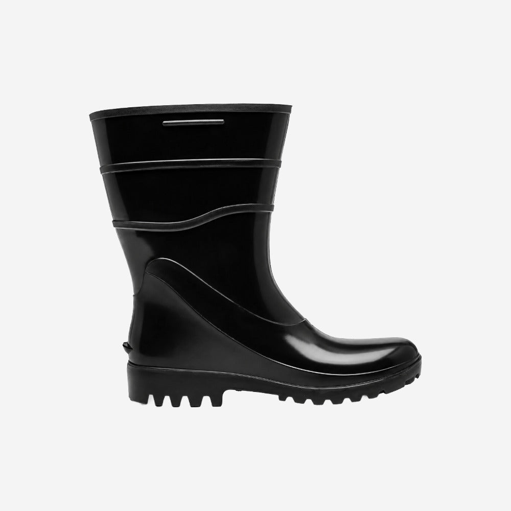 Bota de PVC Cano Médio 26cm Preta Com Forro Térmico Solado Antiderrapante Bracol Acqua Flex 82BPC600 C.A 37456