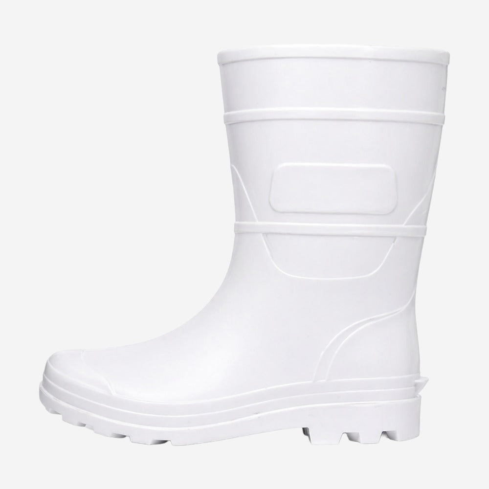 Bota de PVC Cano Médio 28,5cm Branca Com Forro Solado Antiderrapante Cartom 106 C.A 32165