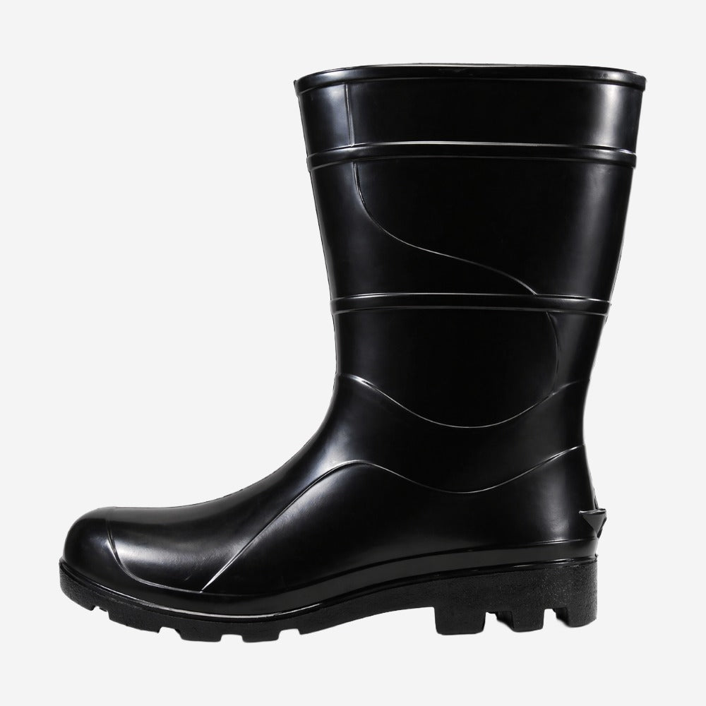 Bota de PVC Cano Médio 28,5cm Preta Com Forro Solado Antiderrapante Cartom 204 C.A 32169