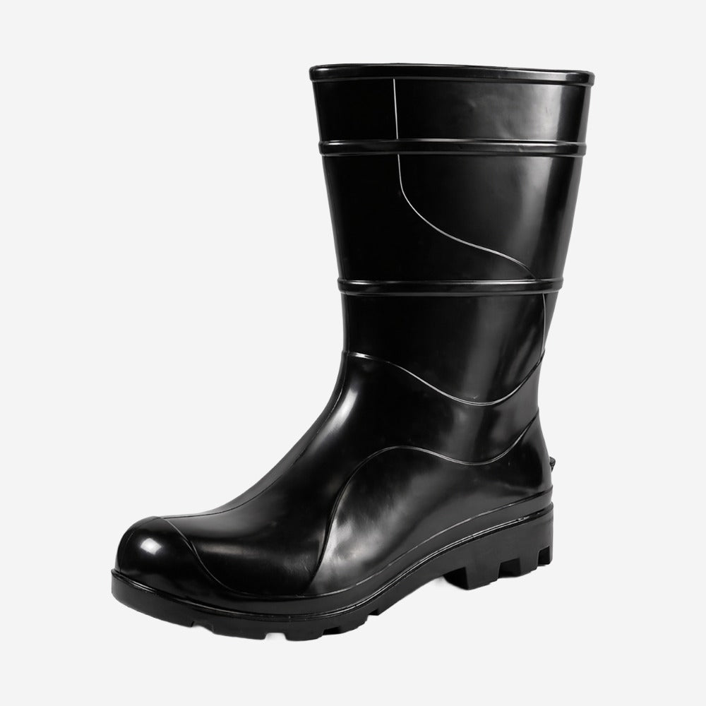 Bota de PVC Cano Médio 28,5cm Preta Com Forro Solado Antiderrapante Cartom 204 C.A 32169