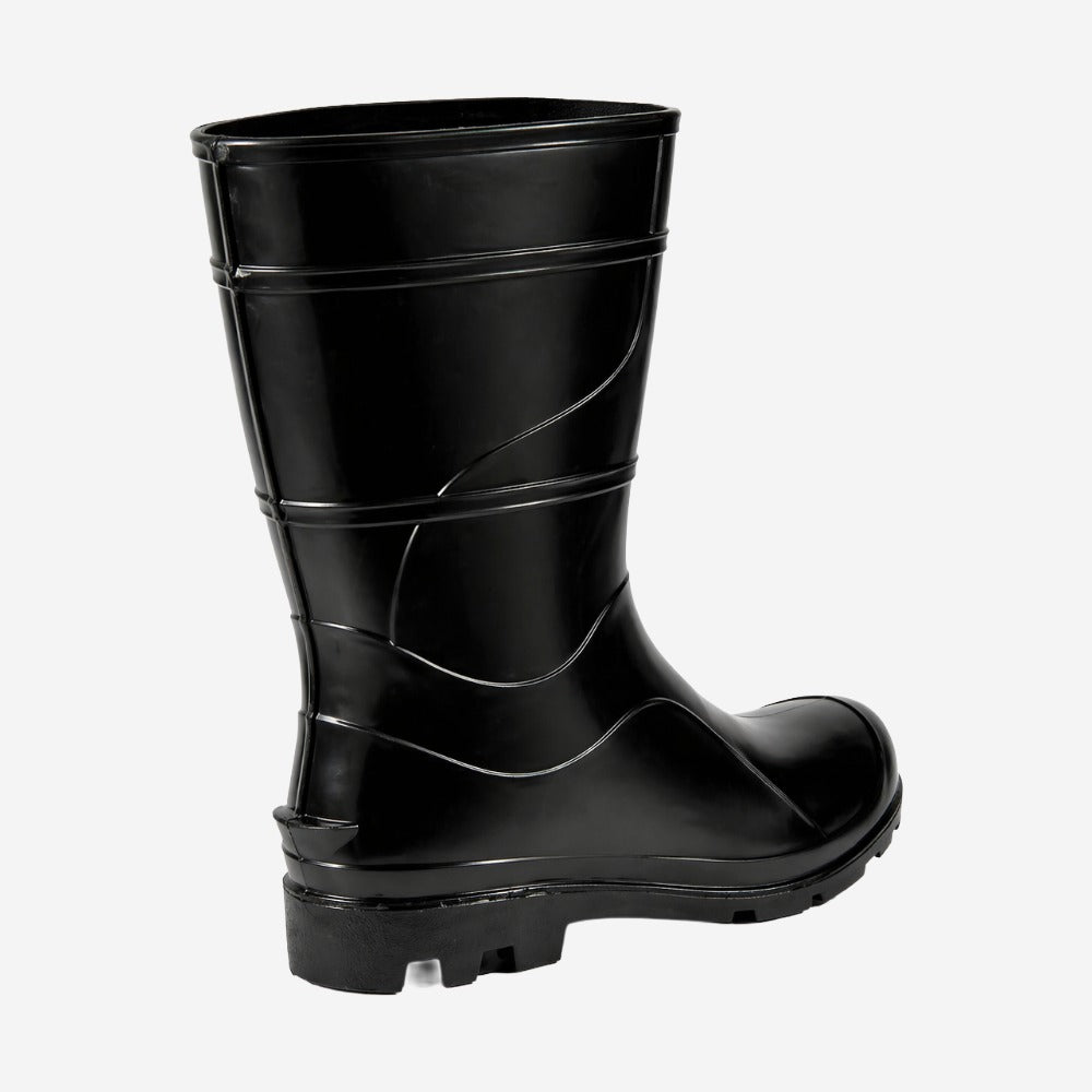 Bota de PVC Cano Médio 28,5cm Preta Com Forro Solado Antiderrapante Cartom 204 C.A 32169