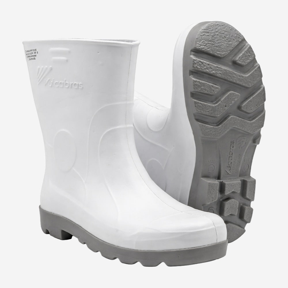 Bota de PVC Overtech Cano Curto 23cm Branca Solado PU Antiderrapante Vulcabras BEPCC02 C.A 16065