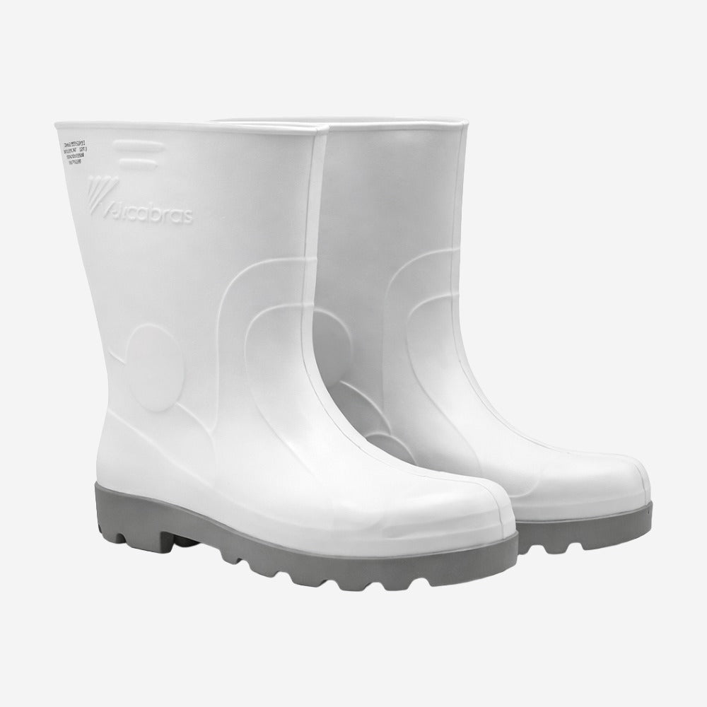 Bota de PVC Overtech Cano Curto 23cm Branca Solado PU Antiderrapante Vulcabras BEPCC02 C.A 16065