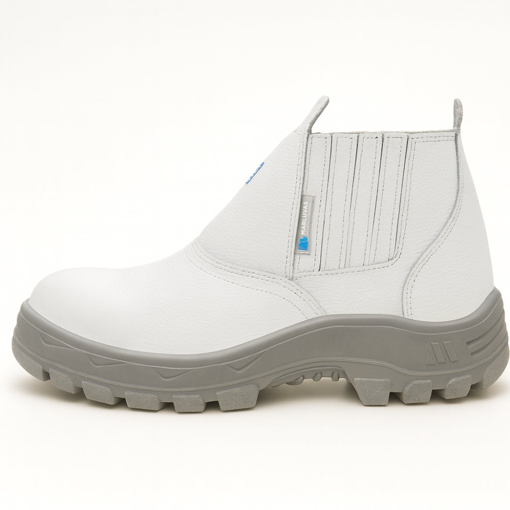 Botina de Segurança Elástico Bico Composite Pamilha Antiperfuro Microfibra Branca Marluvas 50B19 CPAP CA 45801