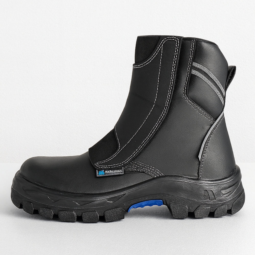 Coturno Offshore Velcro e Zíper Bico Composite Palmilha Antiperfuro Microfibra Preta Marluvas 70B29 VEL E CPAP ZP CA 42421