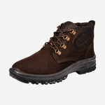 Botina de Segurança Cadarço Bico PVC Couro Nobuck Marrom Café Cartom Top Plus TP092 C.A 41335