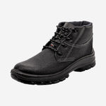 Botina de Segurança Cadarço Bico PVC Couro Preto Cartom 022PVC C.A 15080