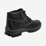Botina de Segurança Cadarço Bico PVC Couro Preto Cartom 022PVC C.A 15080