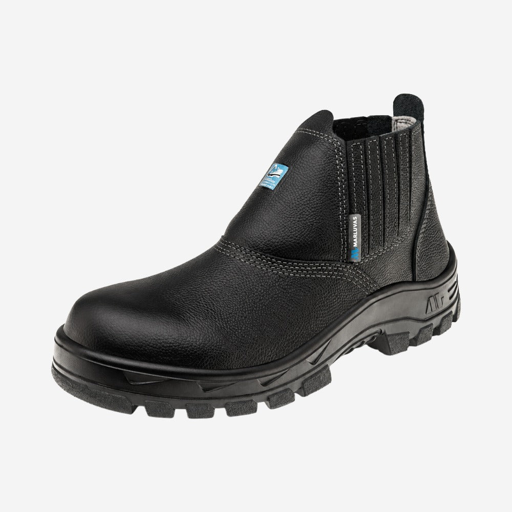 Botina de Segurança Elástico Bico Composite Couro Preto Marluvas 50B19 C C.A 45694