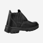 Botina de Segurança Elástico Bico Pvc Couro Preto Solado Monodensidade Cartom 010PVC C.A 17137