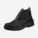 Botina de Segurança Elástico Bico Pvc Couro Preto Solado Monodensidade Cartom 010PVC C.A 17137