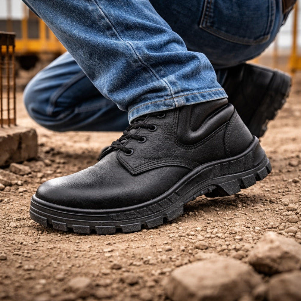 Botina de Segurança Eletricista Cadarço Bico PVC Couro Preto Hidrofugado Marluvas 50B22V E BP ILHP C.A 9148