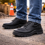 Botina de Segurança Eletricista Cadarço Bico PVC Couro Preto Hidrofugado Marluvas 50B22V E BP ILHP C.A 9148