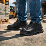 Botina de Segurança Eletricista Cadarço Bico PVC Couro Preto Hidrofugado Marluvas 50B22V E BP ILHP C.A 9148