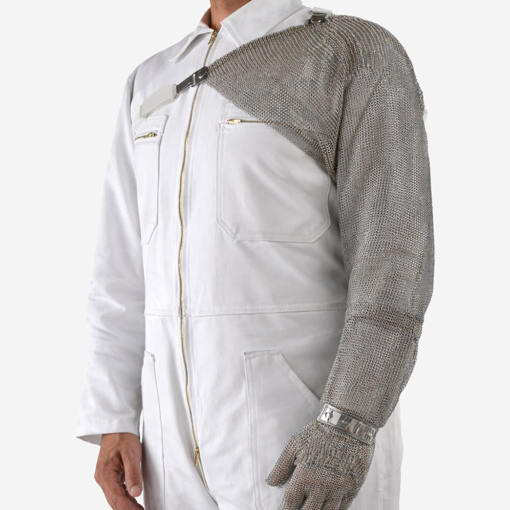 Luva de Proteção Anticorte Malha de Aço Para Desossa 5 Dedos Até o Ombro 60cm Leal WILCO M C.A 27251