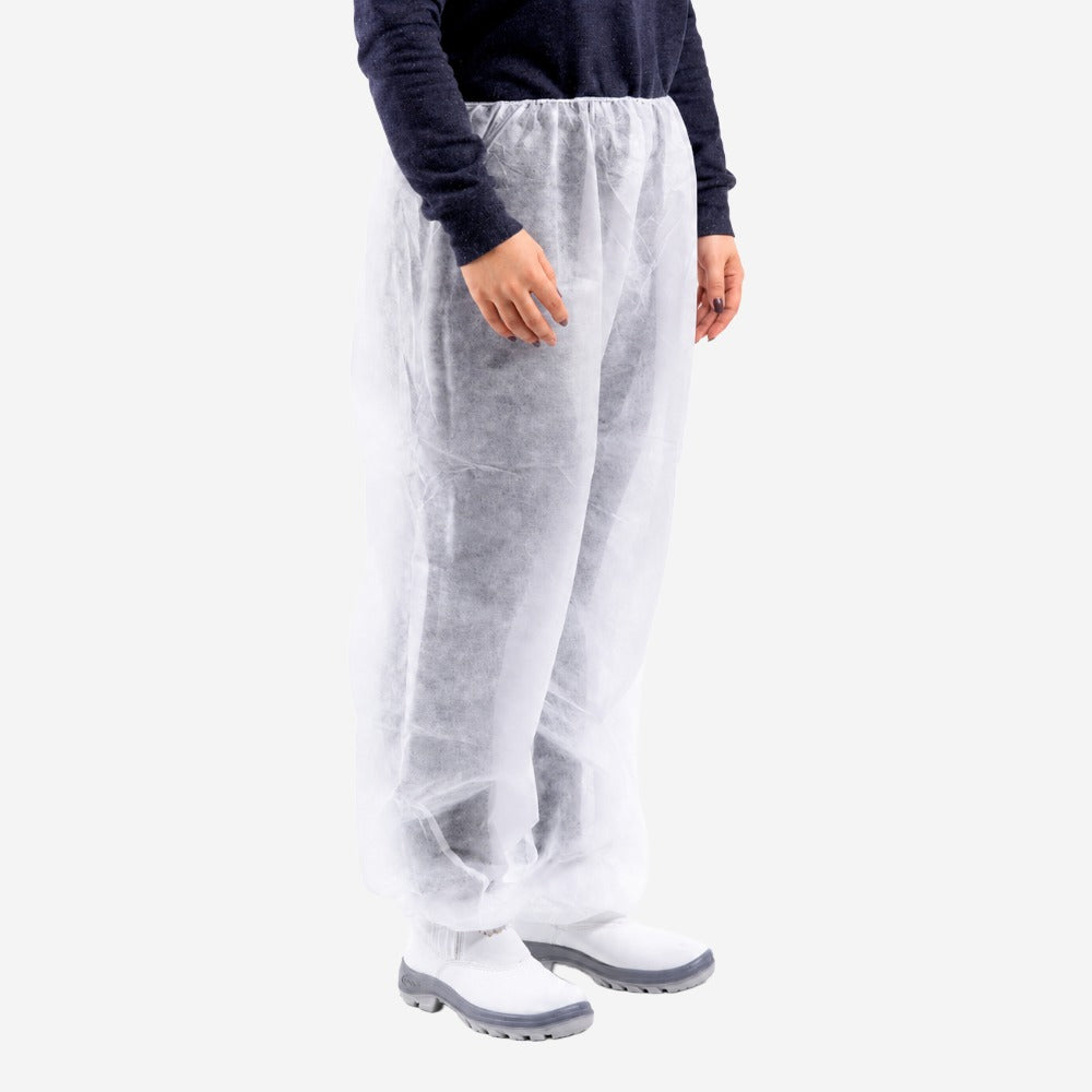 Calça Descartável de TNT Branca 1,20x0,70m com Elástico Prevemax PRTNT00009