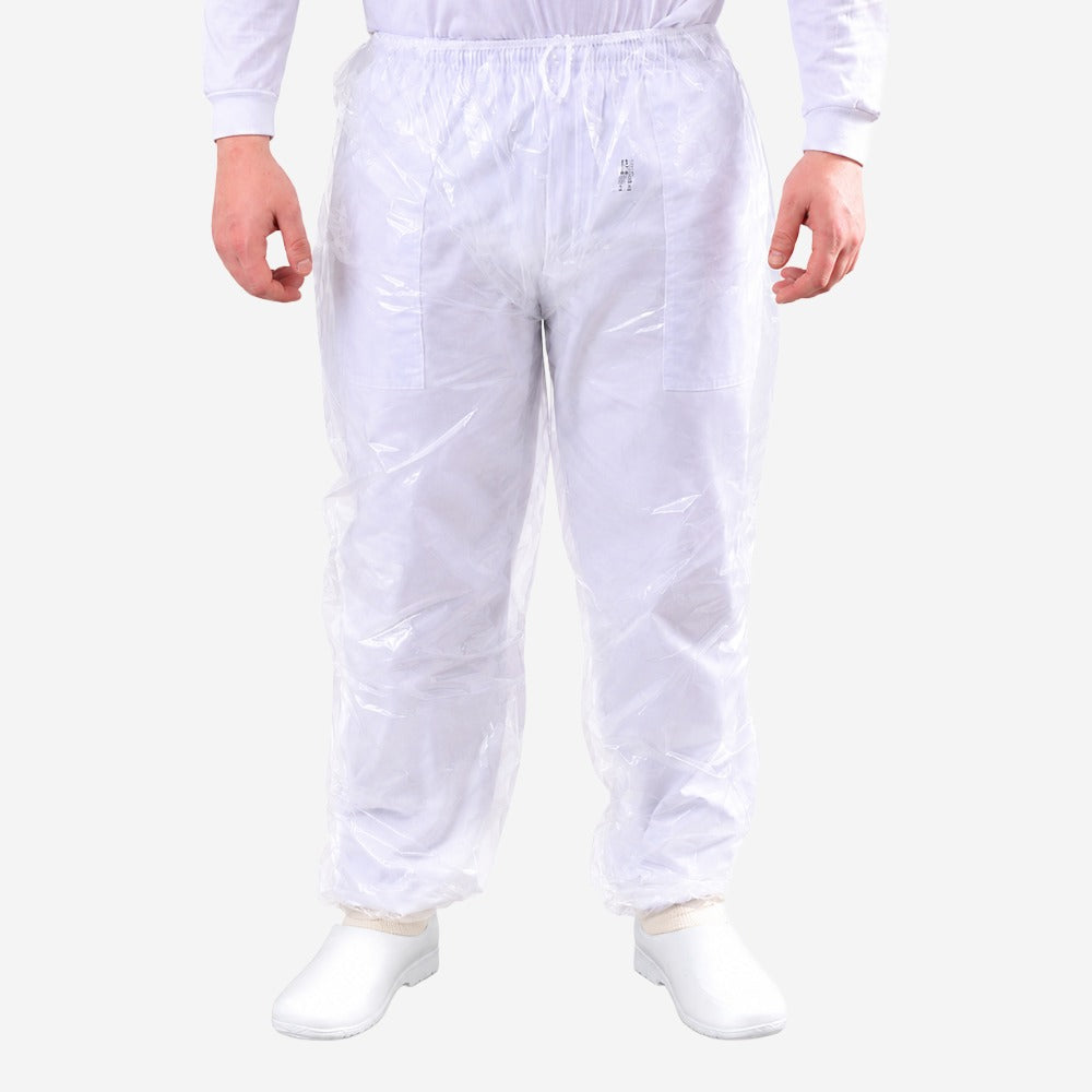 Calça Impermeável de Polietileno Transparente com Elástico na Cintura e Tornozelos Prevemax CAL00051 CA 41008