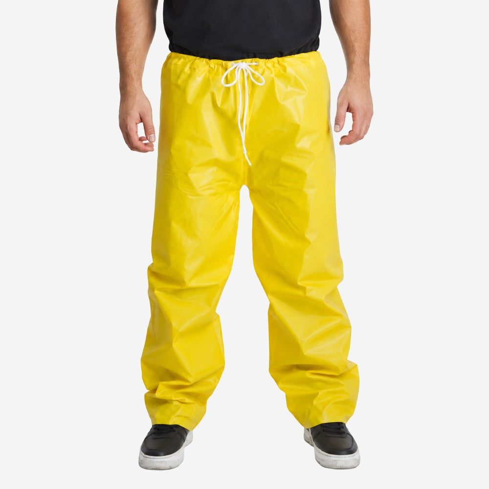 Calça de PVC 0,18 Forrado Amarelo Cintura em Elástico Maicol POP CA 37536