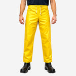 Calça de PVC Amarelo Forrado Impermeável Ajuste de Cordão na Cintura Brascamp C.A 28482