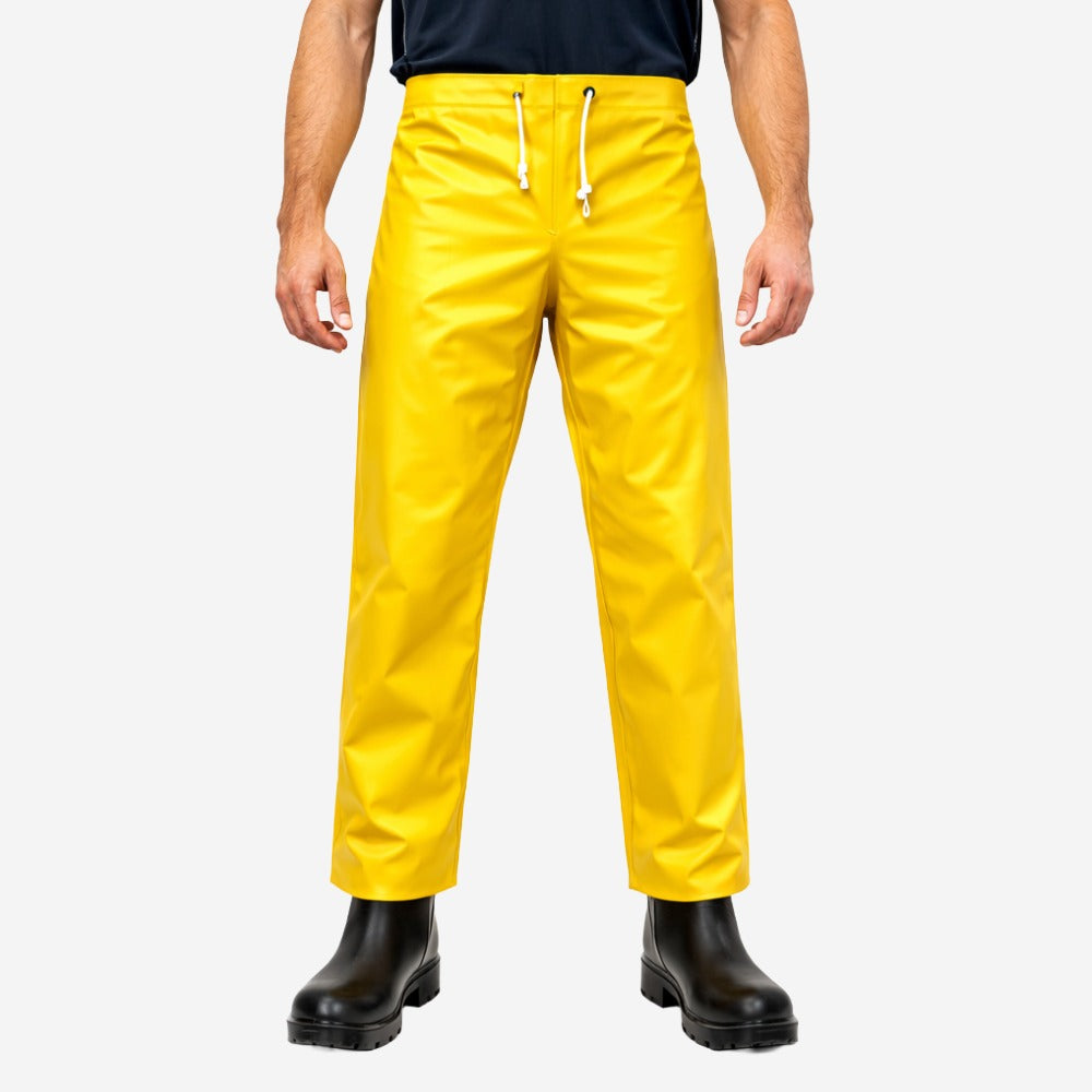 Calça de PVC Amarelo Forrado Impermeável Ajuste de Cordão na Cintura Brascamp C.A 28482