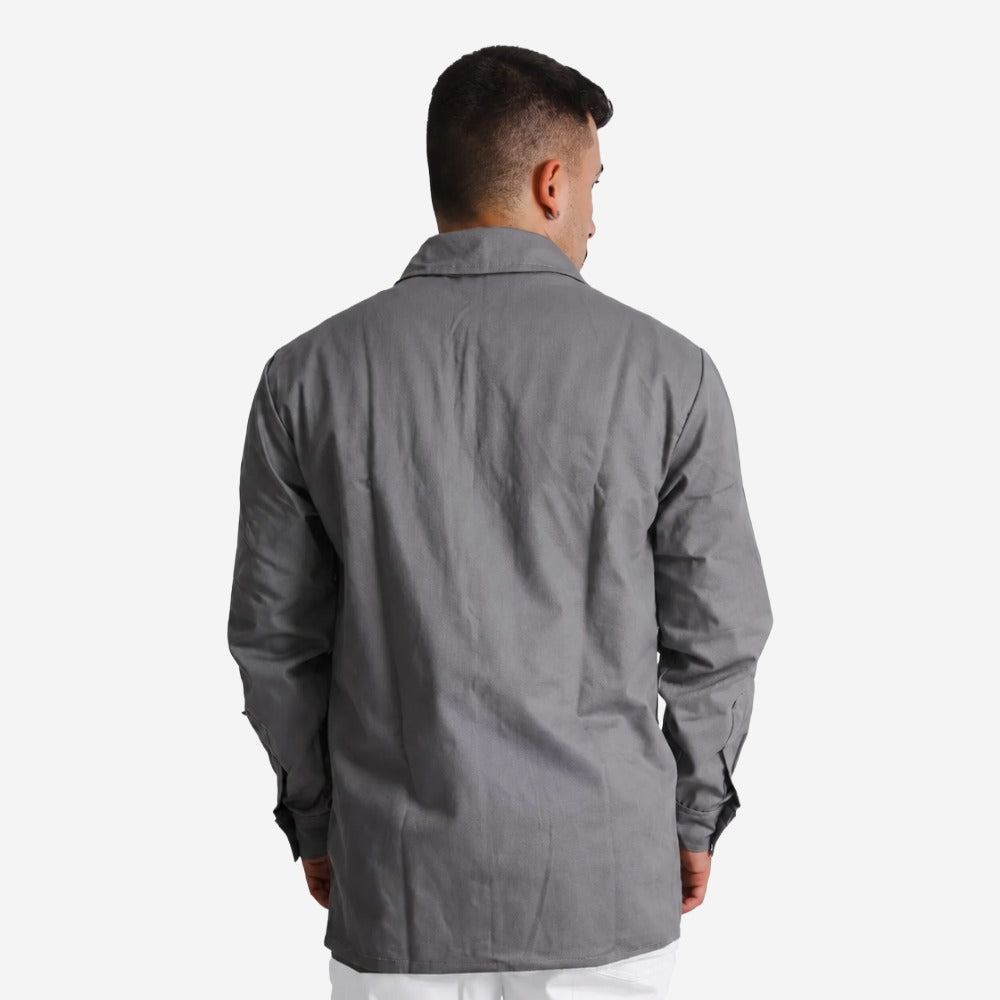 Camisa NR10 Eletricista Risco II ATPV 10,0 Cinza 100% Algodão Anti-chama Maicol C.A 44108