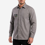 Camisa Uniforme Eletricista Trabalho NR10 Risco II ATPV 11,3 Manga Longa Cinza 100% Algodão Anti-chama Eqpro CA 39720
