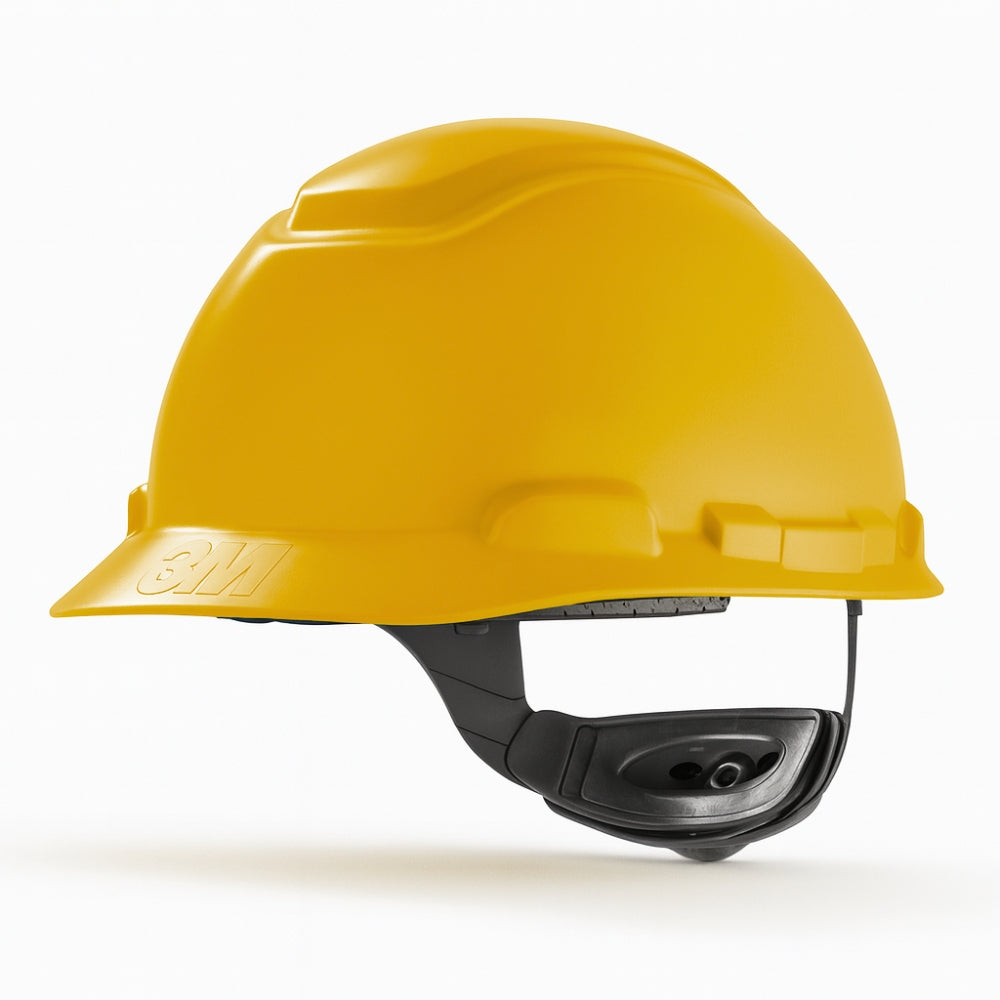 Capacete de Segurança Com Carneira Ajuste Catraca e Jugular Isolante Elétrico 3M H-700 CA 29638 Amarelo