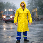 Capa de Chuva em PVC Amarelo Forrado Manga Longa Com Capuz Brascamp Confort 313 C.A 28449