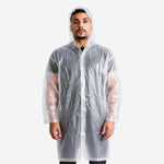 Capa de Chuva em Vinil Laminado Transparente com Capuz e Fechamento em Botões Maicol CA 41688