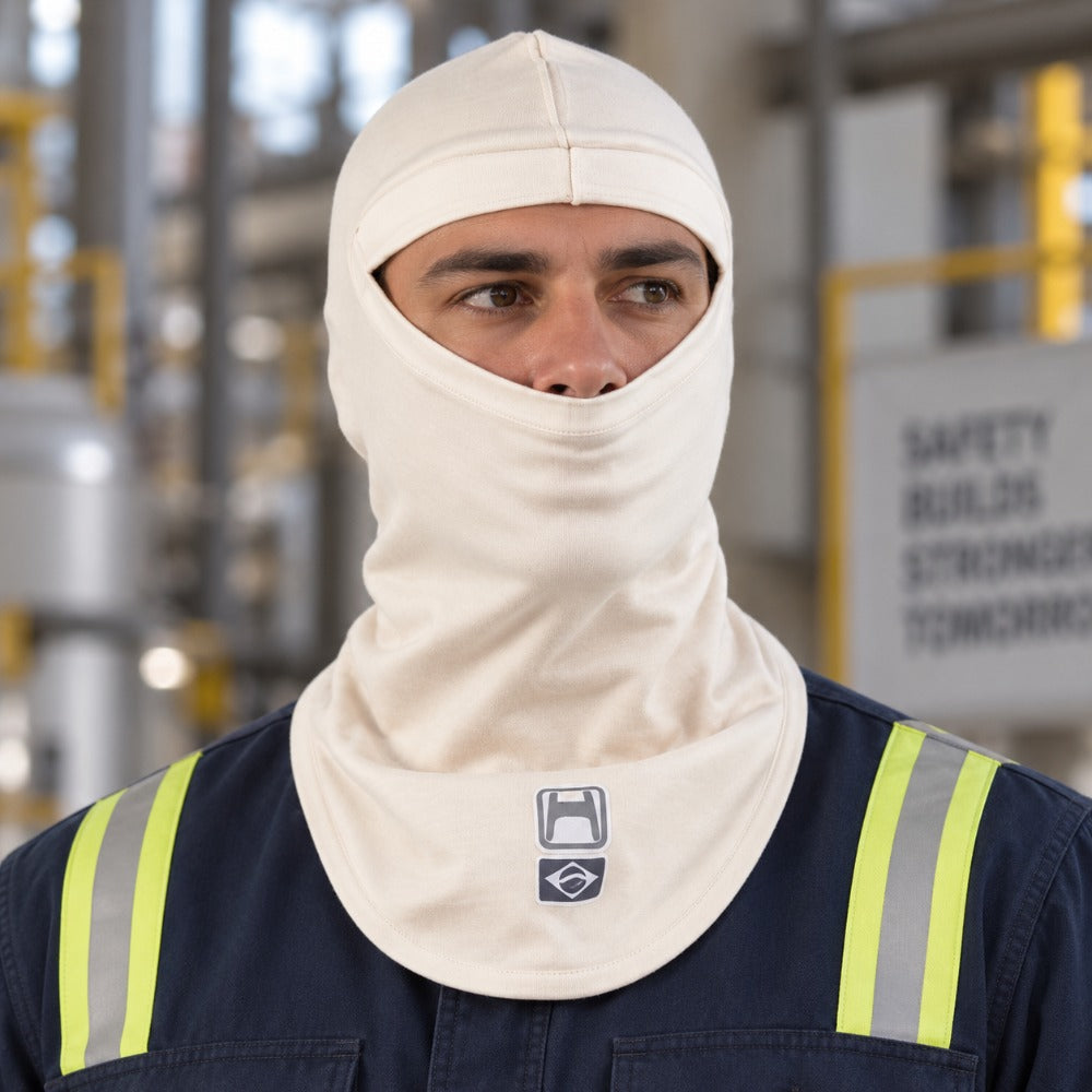 Capuz Balaclava para Bombeiro em Malha de Aramida Bege Tamanho G 43cmx23,5cm Hércules HJ66000GD CA 15307