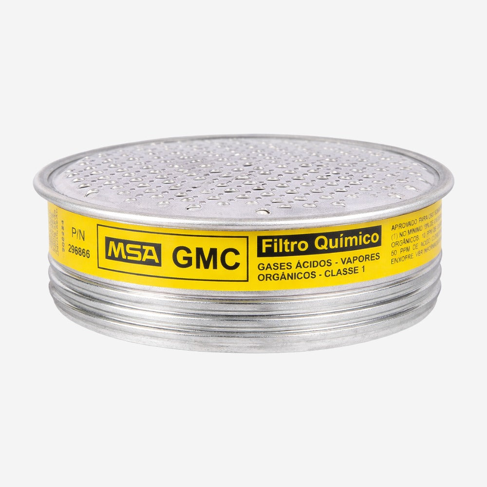 Cartucho Químico Vapores Orgânicos e Gases Ácidos Para Respiradores Reutilizáveis MSA Comfo II GMC 218276