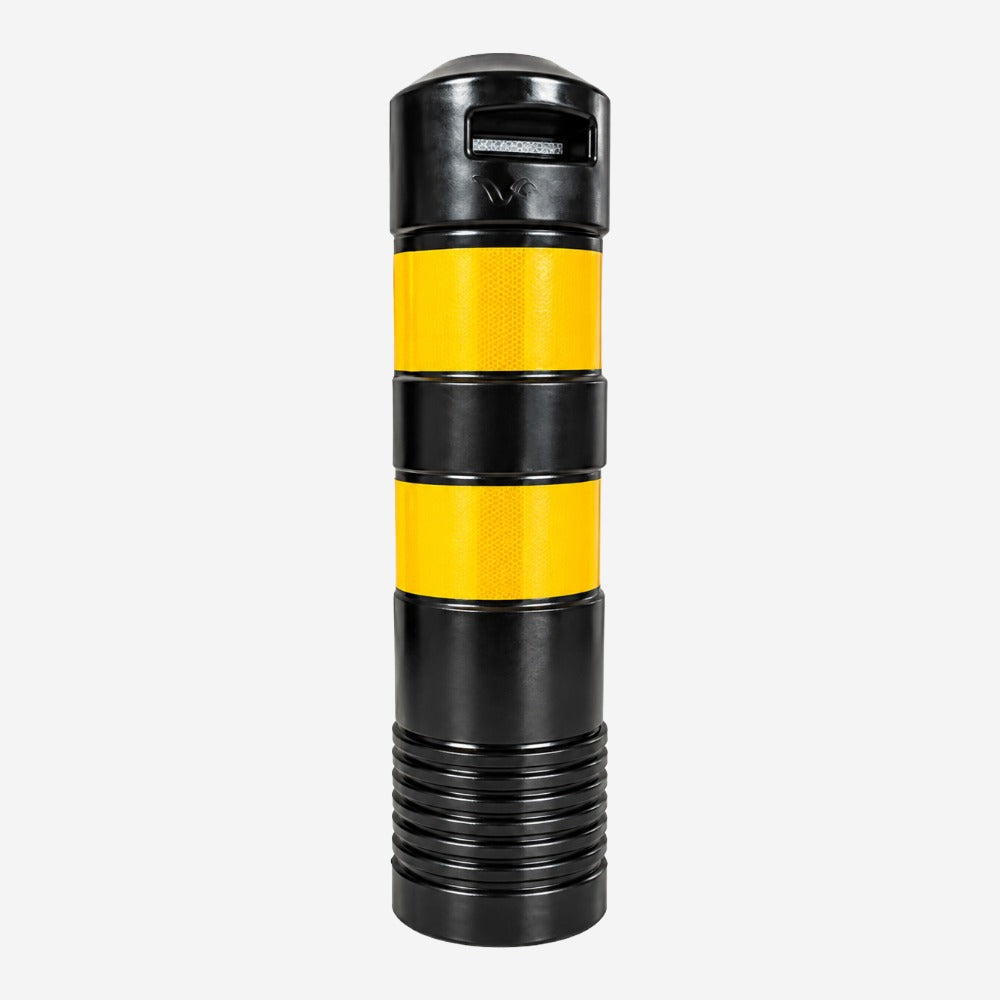 Cilindro Delimitador Preto 1,14m com Faixa Refletiva Tipo II para Rodovias e Pedágios KTELI