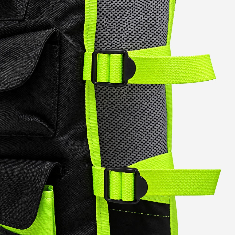 Colete Porta-Ferramentas com Tela Respirável Ajuste Lateral e Múltiplos Bolsos para Construção Civil e Manutenção Steelflex STF-VACL96040