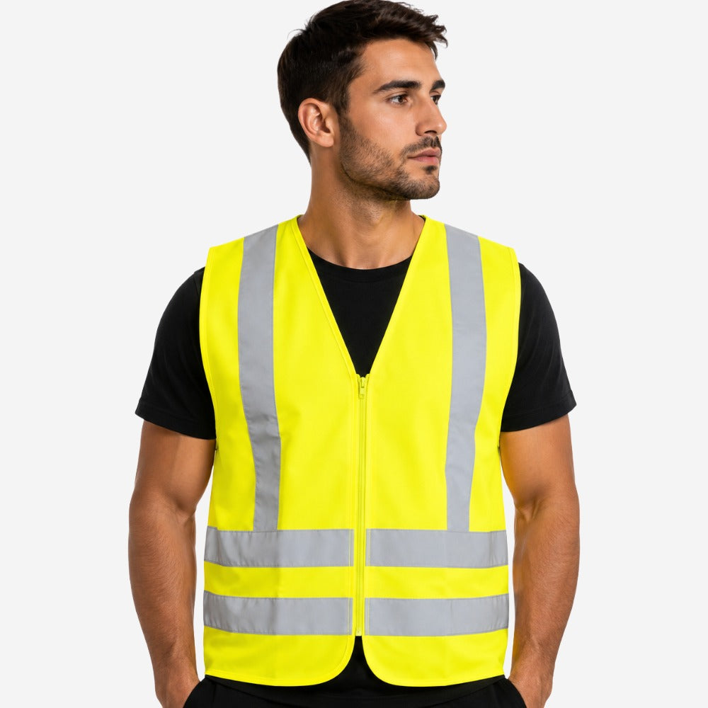 Colete Refletivo Sem Bolso Verde para Obras Trânsito Rodovias Alta Visibilidade Faixas Retrorrefletivas Zíper Tamanhos M ao XXG VICSA VIC71260