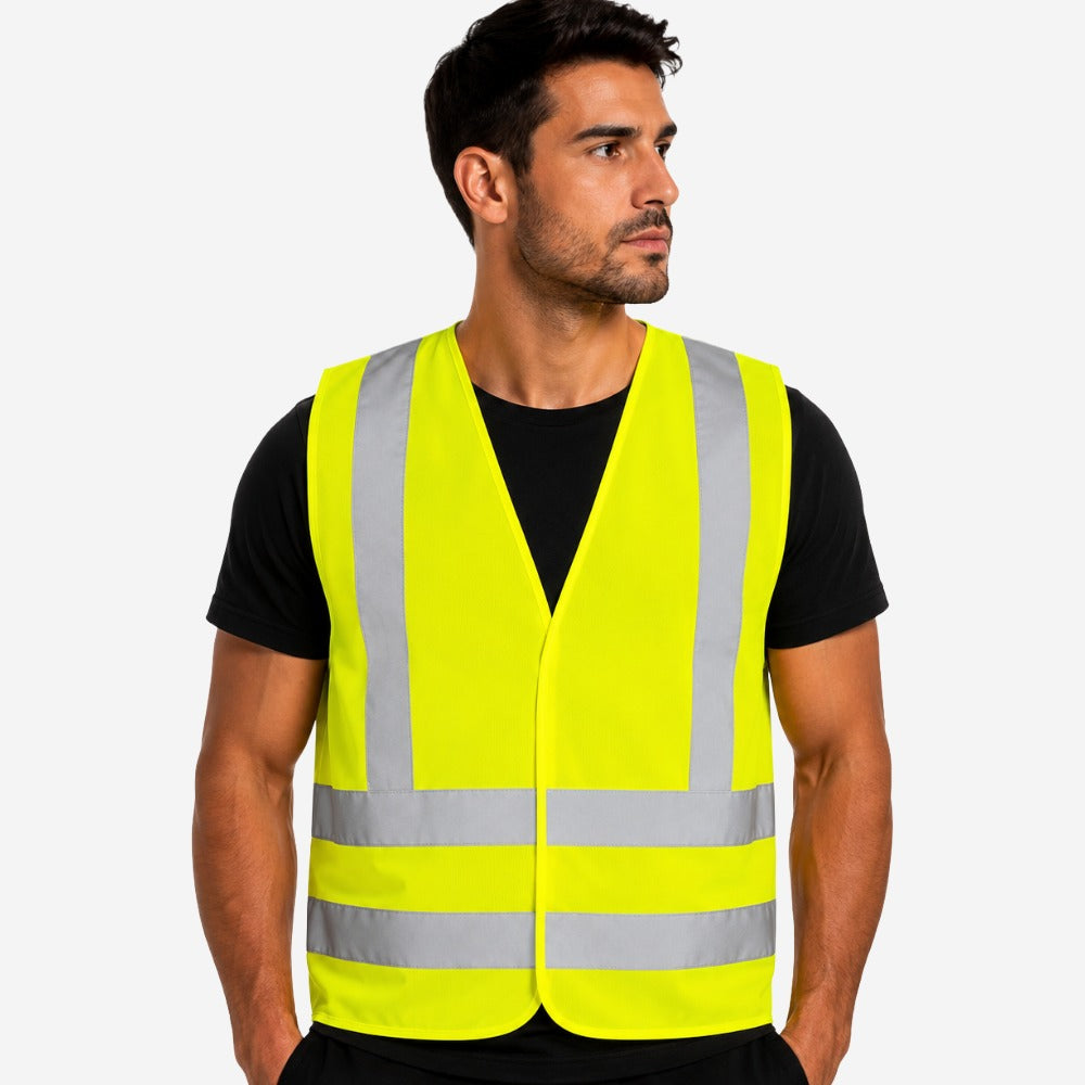 Colete Refletivo Sem Bolso Verde para Obras Trânsito Rodovias Alta Visibilidade Faixas Retrorrefletivas com Velcro VICSA VIC71261