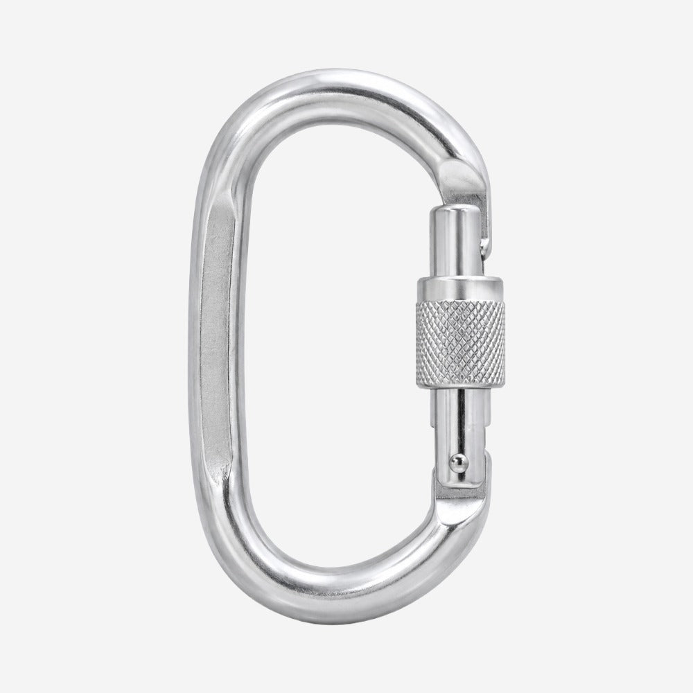Conector Classe B Oval em Alumínio para Trabalho em Altura Proteção Contra Quedas Trava Rosca 20mm 24kN Hércules HLM0400