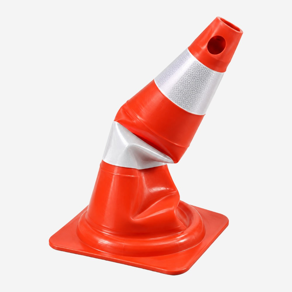Cone de Sinalização NBR 15071 Tipo II 75cm Flexível Refletivo para Rodovias e Obras KTELI
